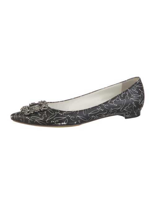 Manolo Blahnik Leather Printed Ballet Flats