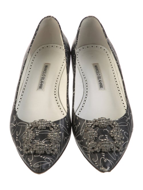 Manolo Blahnik Leather Printed Ballet Flats