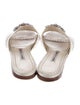 Manolo Blahnik Satin Crystal Embellishments Slides