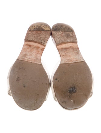 Manolo Blahnik Satin Crystal Embellishments Slides