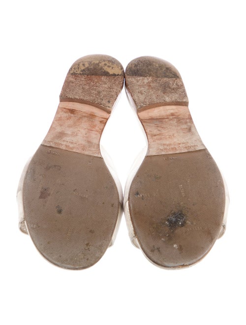 Manolo Blahnik Satin Crystal Embellishments Slides