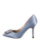 Manolo Blahnik Satin Crystal Embellishments Pumps