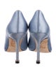 Manolo Blahnik Satin Crystal Embellishments Pumps