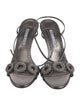 Manolo Blahnik Leather Crystal Embellishments Sandals