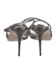 Manolo Blahnik Leather Crystal Embellishments Sandals