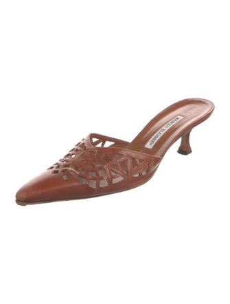 Manolo Blahnik Leather Mules