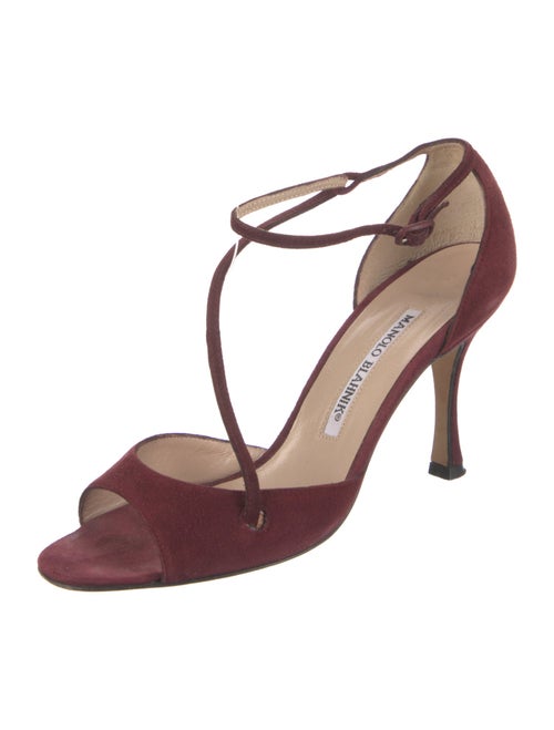 Manolo Blahnik Suede T-Strap Sandals
