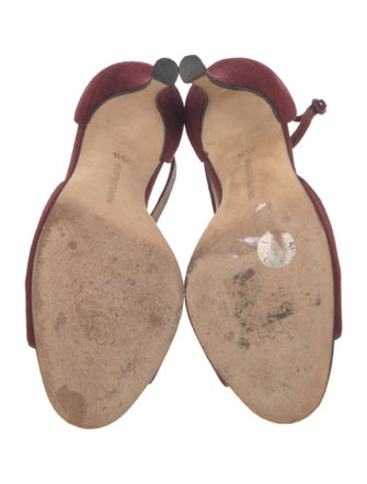 Manolo Blahnik Suede T-Strap Sandals