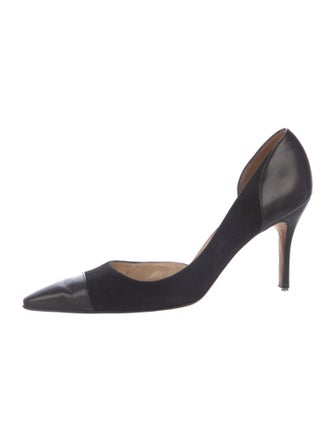Manolo Blahnik Suede D'Orsay Pumps