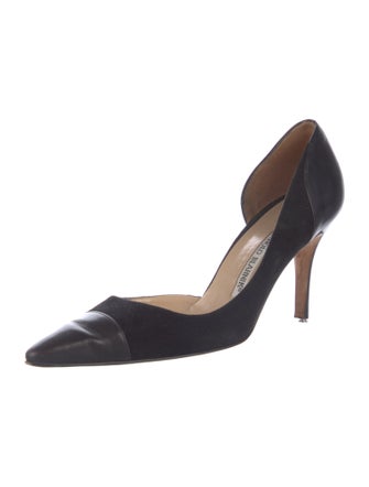 Manolo Blahnik Suede D'Orsay Pumps