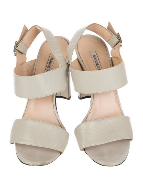 Manolo Blahnik Leather Slingback Pumps