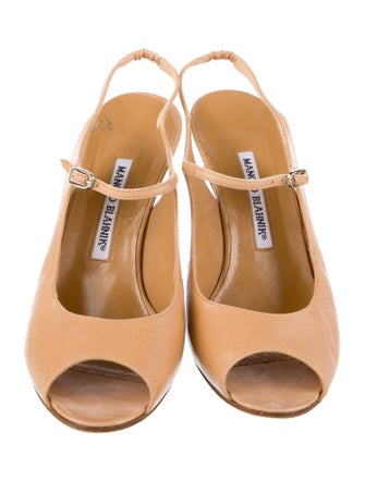 Manolo Blahnik Leather Slingback Sandals