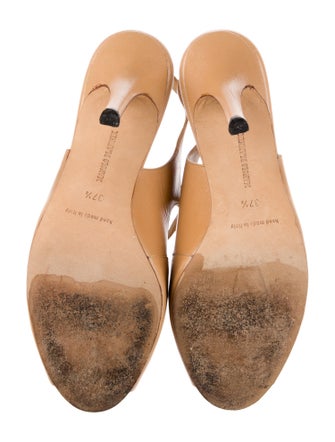 Manolo Blahnik Leather Slingback Sandals