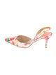 Manolo Blahnik Canvas Floral Print Slingback Pumps