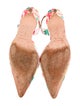Manolo Blahnik Canvas Floral Print Slingback Pumps