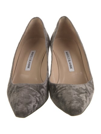 Manolo Blahnik Velvet Animal Print Pumps