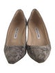 Manolo Blahnik Velvet Animal Print Pumps
