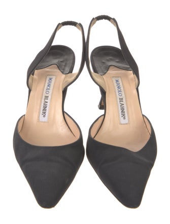 Manolo Blahnik Satin Slingback Pumps