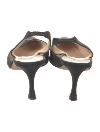 Manolo Blahnik Satin Slingback Pumps