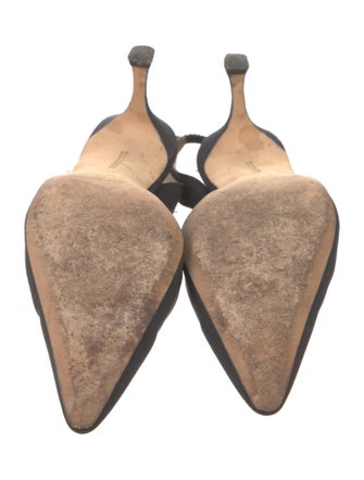 Manolo Blahnik Satin Slingback Pumps