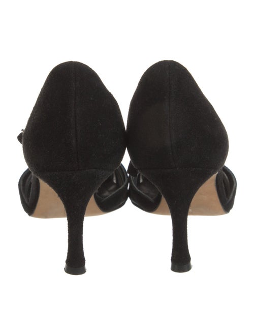 Manolo Blahnik Suede T-Strap Pumps