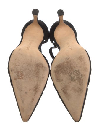 Manolo Blahnik Suede T-Strap Pumps