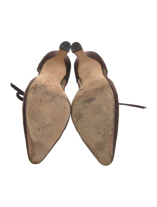 Manolo Blahnik Suede Bow Accents Pumps