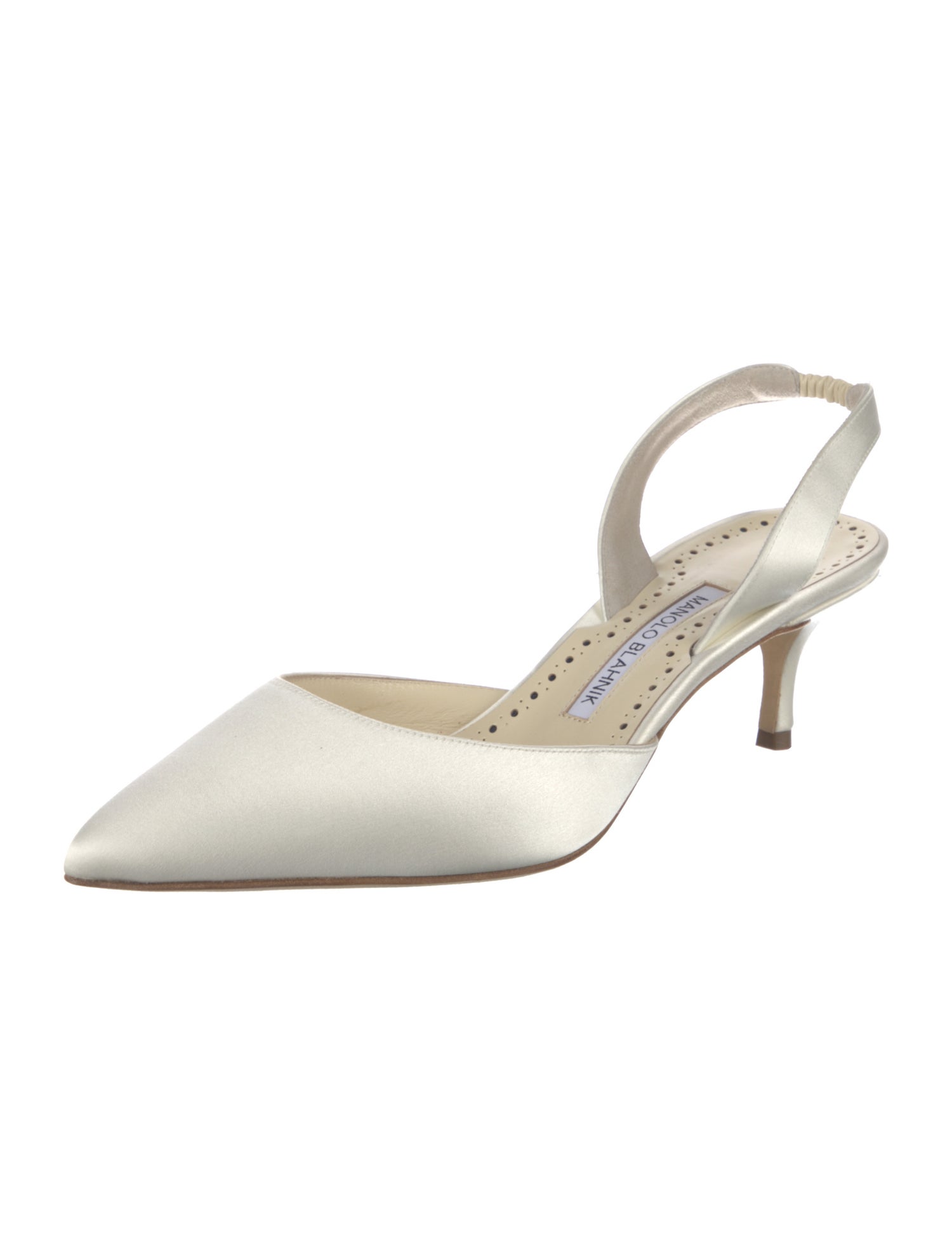Manolo Blahnik Satin Slingback Pumps