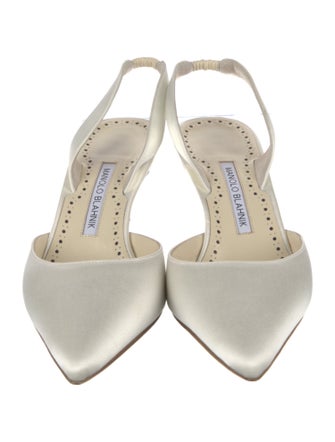 Manolo Blahnik Satin Slingback Pumps