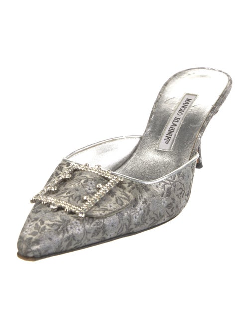 Manolo Blahnik Printed Crystal Embellishments Mules