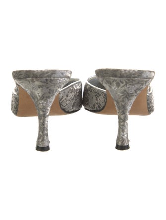 Manolo Blahnik Printed Crystal Embellishments Mules