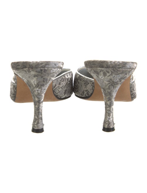 Manolo Blahnik Printed Crystal Embellishments Mules