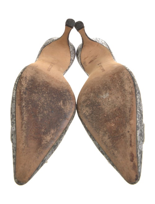 Manolo Blahnik Printed Crystal Embellishments Mules