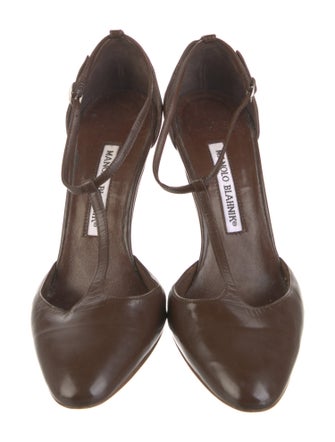 Manolo Blahnik Leather T-Strap Pumps