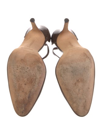 Manolo Blahnik Leather T-Strap Pumps