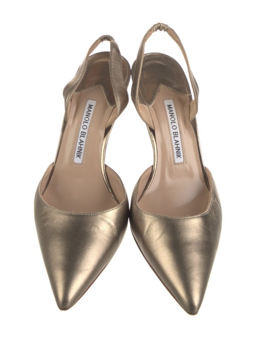 Manolo Blahnik Leather Slingback Pumps