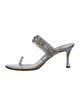 Manolo Blahnik Leather Crystal Embellishments Sandals