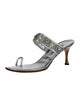 Manolo Blahnik Leather Crystal Embellishments Sandals
