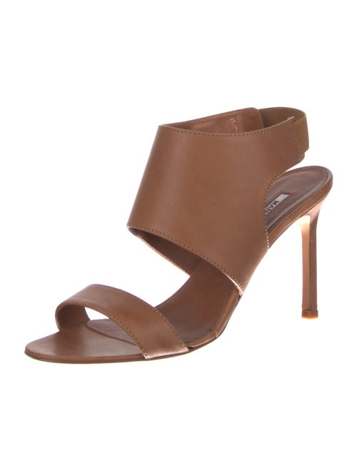 Manolo Blahnik Leather Cutout Accent Slingback Sandals