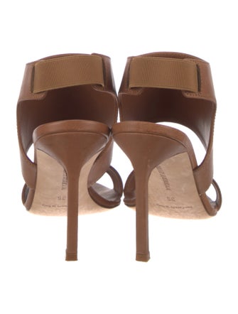 Manolo Blahnik Leather Cutout Accent Slingback Sandals