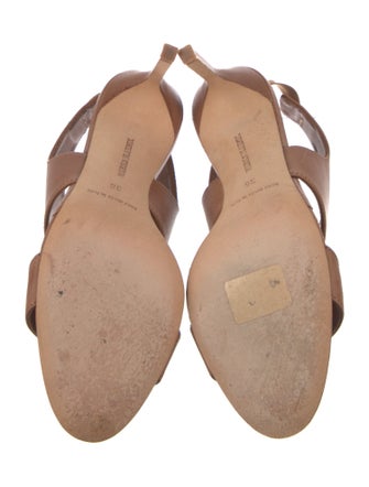 Manolo Blahnik Leather Cutout Accent Slingback Sandals