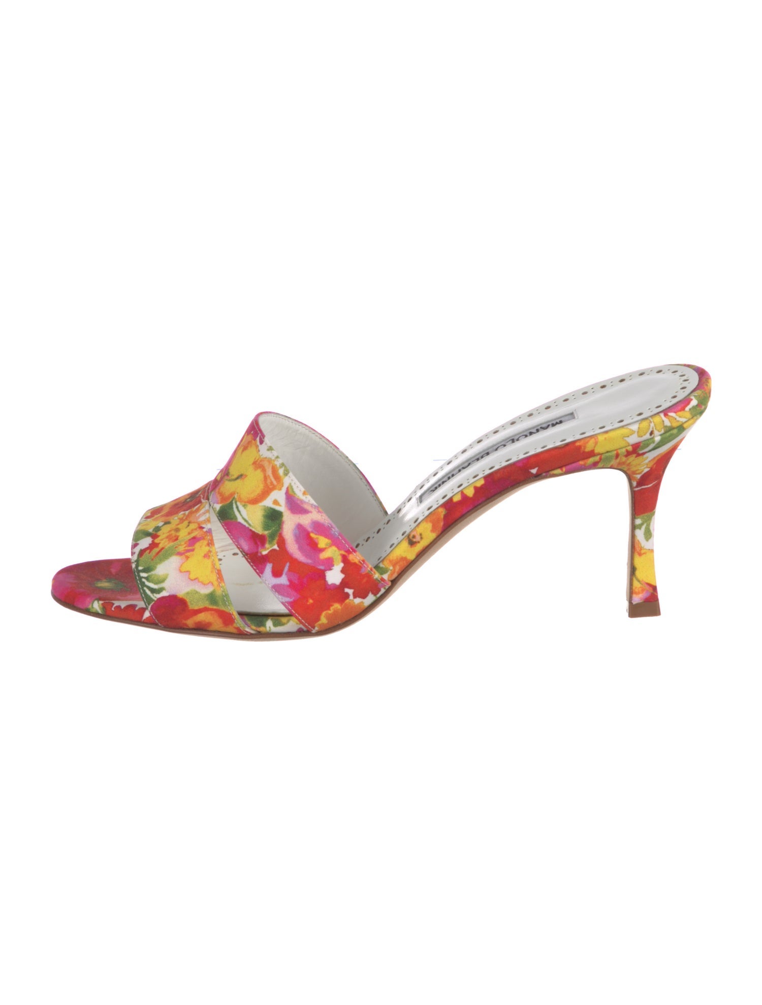 Manolo Blahnik Floral Print Slides
