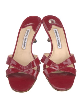 Manolo Blahnik Patent Leather Slides
