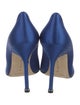 Manolo Blahnik Satin Crystal Embellishments Pumps
