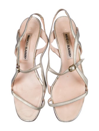 Manolo Blahnik Leather Slingback Sandals