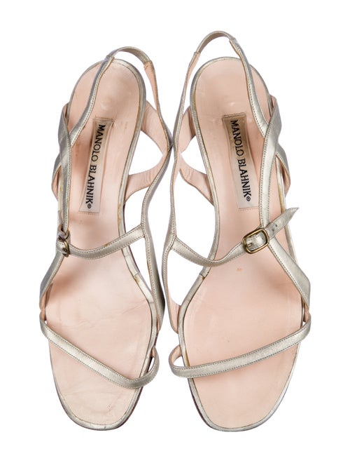 Manolo Blahnik Leather Slingback Sandals
