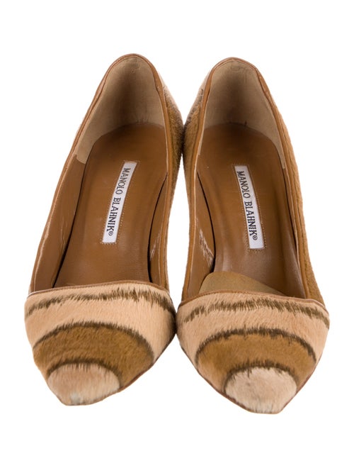 Manolo Blahnik Ponyhair Colorblock Pattern Pumps