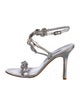 Manolo Blahnik Leather Crystal Embellishments Sandals