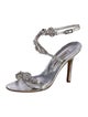 Manolo Blahnik Leather Crystal Embellishments Sandals