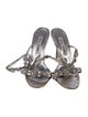 Manolo Blahnik Leather Crystal Embellishments Sandals